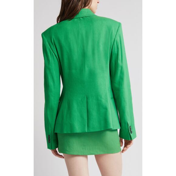 FRAME NWT The Femme Two Button Blazer Size 0 $628 MSRP Bright Peridot Green - Picture 5 of 10